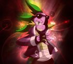  abstract_background anthro clothing dragon eyewear friendship_is_magic gloves green_eyes jacket looking_at_viewer male my_little_pony smile solo spike_(mlp) sssonic2 sunglasses 