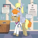  derpy_hooves_(mlp) doctor doctor's_office english_text equine eyewear female feral friendship_is_magic glasses head_mirror horse mammal medical my_little_pony pegasus pony stethoscope text wings 