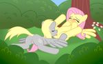  bush cutie_mark derpy_hooves_(mlp) equine female feral flower fluttershy_(mlp) friendship_is_magic horse jepso lesbian licking mammal my_little_pony navel orgasm pegasus pony pussy sex tongue tree vaginal wings wood 