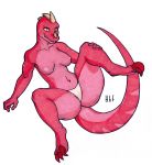  2018 anthro big_butt big_thighs breasts butt claws clothed clothing dinosaur female haibet horn huge_butt humanoid invalid_tag inviting laid_back lizard long_tail lying nipples presenting raptor reptile scalie simple_background sitting smile solo spread_legs spreading stripes theropod thick_thighs toe_claws toes topless traditional_media_(artwork) underwear voluptuous wide_hips yellow_eyes 