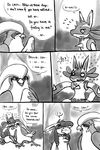  black_and_white comic english_text female haychel lucario male monochrome nintendo pidgeot pok&#233;mon pok&eacute;mon text video_games 