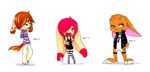  blue_eyes brown_hair canine chibi cutie_mark dog ear_piercing fur girly green_eyes hair lagomorph legwear long_ears male mammal marty nedoiko orange_fur pac-man pac-man_(series) piercing pink_hair rabbit red_eyes spots stockings strawberry_(character) 