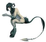  caprine claws demon horn male mammal nipple_piercing nipples nude phoenix-pinion piercing plain_background red_eyes sheep sitting solo white_background 