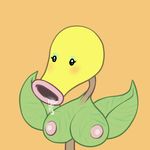  big_breasts blush breasts female flora_fauna leaf nintendo nipples plain_background plant pok&#233;mon pok&eacute;mon solo video_games 