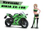  bare_shoulders belt blonde_hair blue_eyes boots bra breasts cleavage crop_top ground_vehicle hand_on_hip high_heels kawasaki kawasaki_ninja_zx-10r lingerie medium_breasts midriff miniskirt motor_vehicle motorcycle navel original race_queen recaro shoes short_hair skirt skull solo tank_top thigh_boots thighhighs umbrella underwear white_background 