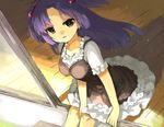  bad_id bad_pixiv_id black_eyes clannad dress hariko ichinose_kotomi purple_hair sitting solo two_side_up 