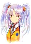  :o hair_bobbles hair_ornament hoshino_ruri kara_(color) kidou_senkan_nadesico lavender_hair looking_at_viewer sketch solo uniform upper_body yellow_eyes 