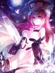  alt_(apou) bad_id bad_pixiv_id bug butterfly hat houshin_engi insect leotard long_hair moon night pink_eyes pink_hair slit_pupils smile so_dakki solo thighhighs white_legwear 