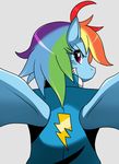  anthro anthrofied clothing equine female friendship_is_magic hair horse looking_back mammal multi-colored_hair my_little_pony pegasus pony rainbow_dash_(mlp) smile solo sssonic2 wings 