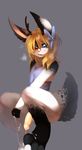  antlers blonde_hair blue_eyes bow cum cum_on_feet cum_on_hand cum_string girly hair hindpaw horn invalid_tag itragedy jackalope kanel lagomorph lapine male mammal paws penis rabbit simple_background solo 