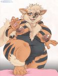  anthrofied arcanine big_breasts blyzzarde breasts canine chubby dog female large_thighs mammal nintendo overweight pok&#233;mon pok&#233;morph pok&eacute;mon solo thick_thighs video_games 
