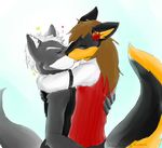  black brown brown_hair canine fennec flower fox gay grey grey_body hair kissing male mammal naiwi nintendo orange red skunk star_fox video_games white white_hair wolf wolf_o&#039;donnell wolf_o'donnell 