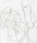  anthro arcanine balls black_and_white canine claws clothed clothing erection gay loincloth male mammal monochrome muscles nintendo nude penis pok&#233;mon pok&#233;morph pok&eacute;mon pok&eacute;morph sitting sketch skimpy smile standing tenaflux video_games 
