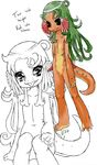  buttercup_saiyan eft english_text green_eyes green_hair hair newt plain_background red_spotted_newt salamander text tongue tongue_out white_background 