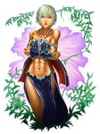  abs copyright_request doi_tabasuko flower muscle navel short_hair solo 