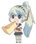 android aqua_hair bad_id bad_pixiv_id blue_hair cake cheesecake chibi decibell food full_body headphones labrys long_hair oversized_object persona persona_4:_the_ultimate_in_mayonaka_arena pleated_skirt ponytail school_uniform skirt solo transparent_background 