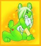  &hearts; bear blondefoxy care_bears carebear chest_tuft fur green_eyes green_fur kiyotewolf lime male mammal muzzle paws tuft ursine 