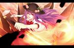 hat highres hinanawi_tenshi holding letterboxed long_hair nue0192 purple_hair red_eyes solo sword_of_hisou touhou 