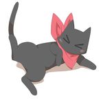  blush cat cute feline lying mammal mihune nichijou on_back plain_background sakamoto scarf solo white_background 