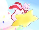  animal_ears kirby_(series) long_hair open_mouth pink_hair red_eyes red_scarf scarf smile solo star warp_star yu-ves 