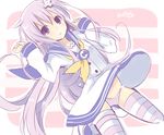  bad_id bad_pixiv_id choujigen_game_neptune_mk2 d-pad d-pad_hair_ornament hair_ornament long_hair mishima_kurone nepgear neptune_(series) panties purple_eyes purple_hair solo striped striped_legwear underwear 