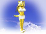  alonguy angelina_onyx big_breasts blonde_hair bow breasts cat cgi clothing deity feline female goddess hair invalid_tag looking_at_viewer mammal sandals skirt smile 