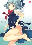  :p ass bad_id bad_pixiv_id bare_legs barefoot blue_eyes blue_hair cirno cover cover_page doujin_cover dress feet maki_(natoriumu) panties rating short_hair solo tongue tongue_out touhou underwear white_panties 