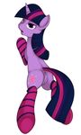 anus butt clothing equine female feral friendship_is_magic hair horn horse kloudmutt legwear long_hair looking_at_viewer looking_back mammal multi-colored_hair my_little_pony open_mouth pony purple_eyes purple_hair pussy solo stockings twilight_sparkle_(mlp) unicorn 