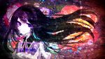  akemi_homura bad_id bad_pixiv_id black_hair flower highres long_hair magical_girl mahou_shoujo_madoka_magica mirimo pale_skin purple_eyes solo 