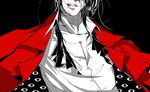  alucard_(hellsing) bakusyuu black_hair blood chest eyes head_out_of_frame hellsing male_focus solo too_many_eyes unbuttoned 