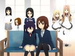  akiyama_mio bad_id bad_pixiv_id couch giritaso highres hirasawa_yui k-on! kotobuki_tsumugi long_hair maid multiple_girls nakano_azusa okuda_nao pantyhose saitou_sumire school_uniform short_hair tainaka_ritsu twintails 