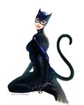  animal_ears blue_eyes bodysuit cat_ears cat_tail catsuit catwoman claws dc_comics high_heels j_(onose1213) lips selina_kyle shoes solo tail 