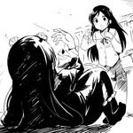  :o aragaki_ayase catfight gokou_ruri gothic_lolita greyscale lolita_fashion long_hair monochrome multiple_girls on_ground open_mouth ore_no_imouto_ga_konna_ni_kawaii_wake_ga_nai pantyhose school_uniform skirt watarai_keiji 