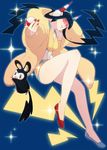  black_hair electricity emolga fur_coat gen_5_pokemon holding holding_poke_ball kamitsure_(pokemon) mushisotisis poke_ball poke_ball_(generic) pokemon pokemon_(creature) pokemon_(game) pokemon_bw2 short_shorts shorts sparkle 