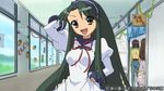  fang green_hair long_hair long_sleeves maid non-web_source screencap solo suzumiya_haruhi_no_yuuutsu tsuruya very_long_hair 