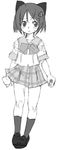  gakuen_utopia_manabi_straight! greyscale inamori_mika monochrome satou_atsuki school_uniform seiou_gakuen_school_uniform sketch solo 