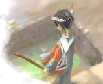  artist_request horns ico ico_(character) male_focus solo stick tabard 