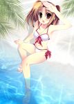  bad_anatomy bikini brown_eyes brown_hair kujira_(knave) solo swimsuit tsukihime yumizuka_satsuki 