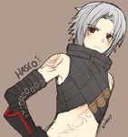  .hack//g.u. .hack//roots 1boy elbow_gloves gloves haseo_(.hack//) kurot lowres male_focus midriff red_eyes silver_hair sleeveless solo tattoo 