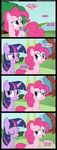  comic dialog dialogue english_text equine female feral friendship_is_magic hair horn horse humor joke mammal multi-colored_hair my_little_pony outside pinkie_pie_(mlp) pony sound_of_silence text tree twilight_sparkle_(mlp) unicorn veggie55 wood 