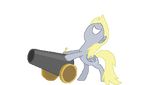  animated blonde_hair cannon cutie_mark derpy_hooves_(mlp) equine female feral food friendship_is_magic hair mammal muffin my_little_pony pegasus solo tomdantherock wings yellow_eyes 