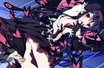  accel_world armpits ass black_hair blush brown_eyes bug butterfly butterfly_wings clothes_down dress elbow_gloves gloves hairband insect kuroyukihime looking_at_viewer open_mouth smile solo wings yagami_shuuichi 