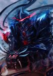  armor aunliuyez bad_id bad_pixiv_id berserker_(fate/zero) black_armor bug crest_worm fate/zero fate_(series) full_armor helmet highres hood hoodie insect knight male_focus matou_kariya multiple_boys 