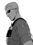  albert_wesker greyscale highres katou_teppei male_focus monochrome resident_evil simple_background solo sunglasses white_background 