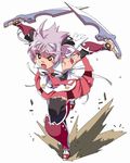  +_+ ahoge angry bare_shoulders blush blush_stickers cross cute_(queen&#039;s_blade) cute_(queen's_blade) dual_swords dual_wielding gauntlets lavender_hair official_art purple_hair queen&#039;s_blade queen&#039;s_blade_spiral_chaos queen's_blade queen's_blade_spiral_chaos running short_hair skirt sword tattoo thighhighs watanabe_akio weapon 