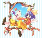  1girl bat_wings blue_hair eiko_carol final_fantasy final_fantasy_ix horn moogle tokage_a wings 