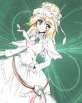  1girl blonde_hair blue_eyes breasts capelet dress frills hat mahou_shoujo_madoka_magica mahou_shoujo_oriko_magica mikuni_oriko 