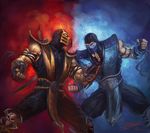  2boys half_mask hee_won_lee mask mortal_kombat multiple_boys ninja scorpion scorpion_(mortal_kombat) skull sub-zero 