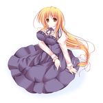  1girl breasts dress highres hoshizora_e_kakaru_hashi long_hair orange_eyes orange_hair smile toudou_tsumugi 