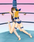  #13 ass blush feet forced kagura_(#13) kiss minako_(#13) soles toeless_legwear toeless_socks toes wrestling wrestling_ring yuri 